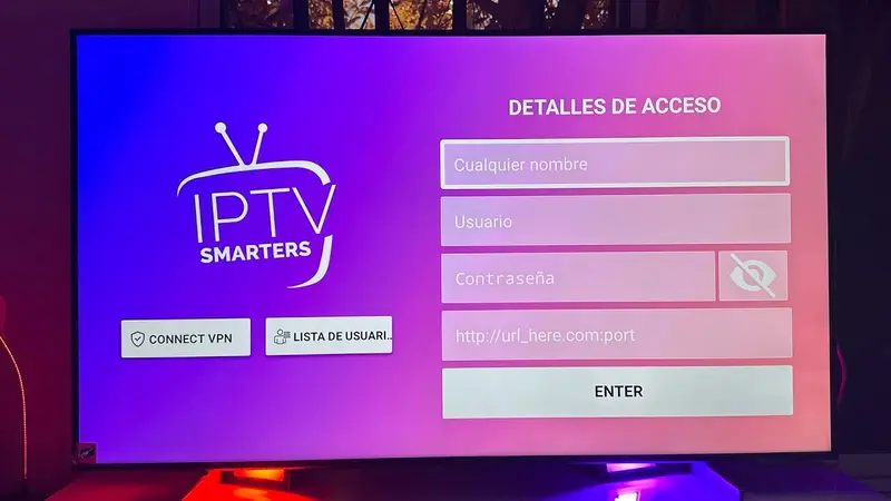Activation IPTV Smarters Pro impossible - écran de connexion