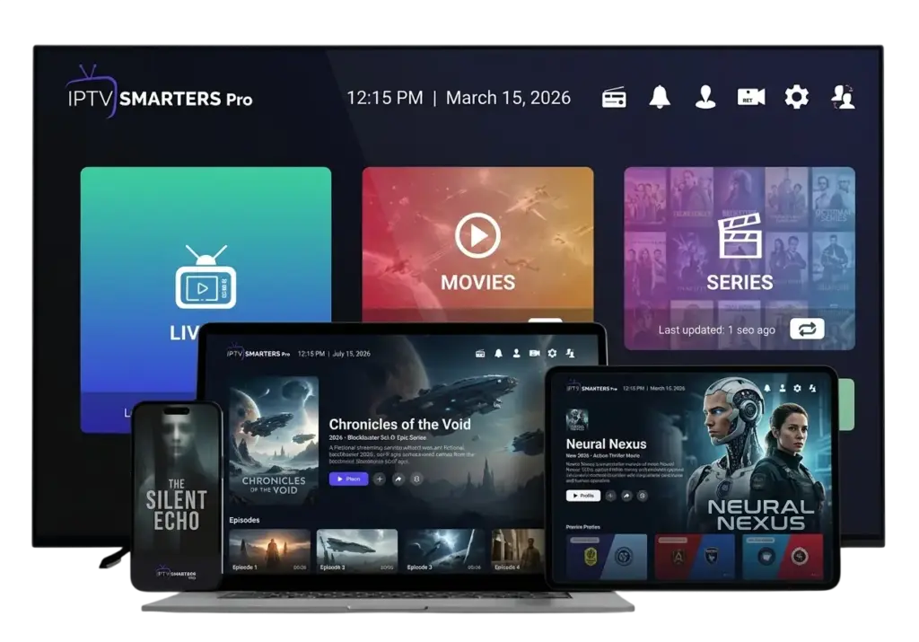 IPTV Smarters Pro sur TV, ordinateur portable, tablette et smartphone